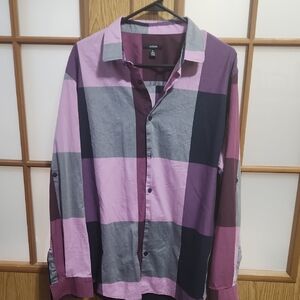 Alfani Mens Colorblock Button-Up Shirt